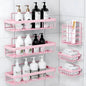 PHANCIR 5 PCS Corner Shower Caddy, No Drilling Stainless Steel Shower Storage Rack with Hooks & Toothpaste Holder for Bathroom, Black